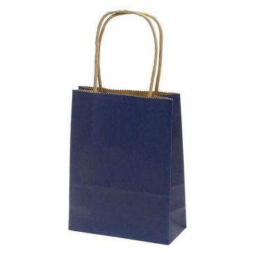   Dísztasak CREATIVE Classic Simple S 12x15x5,5 cm kraft egyszínű sötétkék sodort füles