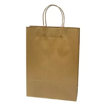   Dísztasak CREATIVE Classic Simple XL 31x42x11 cm kraft egyszínű arany sodort füles