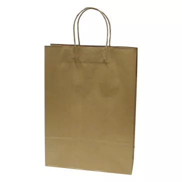   Dísztasak CREATIVE Classic Simple XL 31x42x11 cm kraft egyszínű arany sodort füles