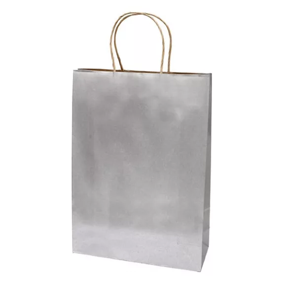Dísztasak CREATIVE Classic Simple XL 31x42x11 cm kraft egyszínű ezüst sodort füles Dísztasak CREATIVE Classic Simple XL 31x42x11 cm kraft egyszínű ezüst sodort füles