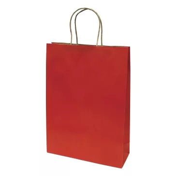   Dísztasak CREATIVE Classic Simple XL 31x42x11 cm kraft egyszínű piros sodort füles
