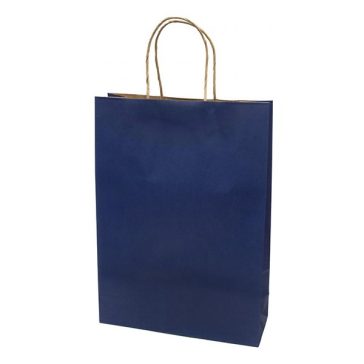   Dísztasak CREATIVE Classic Simple XL 31x42x11 cm kraft egyszínű sötétkék sodort füles