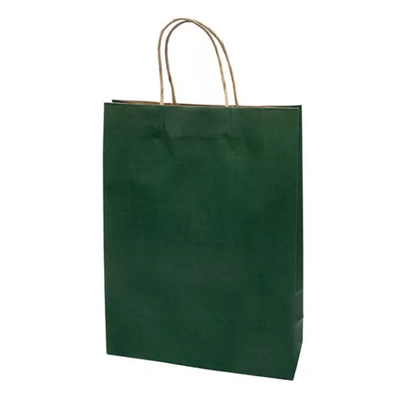 Dísztasak CREATIVE Classic Simple XL 31x42x11 cm kraft egyszínű sötétzöld sodort füles Dísztasak CREATIVE Classic Simple XL 31x42x11 cm kraft egyszínű sötétzöld sodort füles