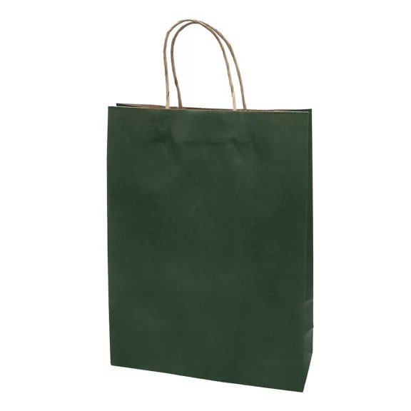 Dísztasak CREATIVE Classic Simple XL 31x42x11 cm kraft egyszínű sötétzöld sodort füles Dísztasak CREATIVE Classic Simple XL 31x42x11 cm kraft egyszínű sötétzöld sodort füles