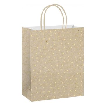   Dísztasak CREATIVE ECO Special Plus M 18x23x10 cm kraft fóliás apró mintás sodort füles