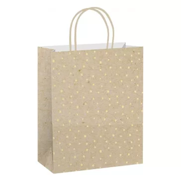   Dísztasak CREATIVE ECO Special Plus M 18x23x10 cm kraft fóliás apró mintás sodort füles