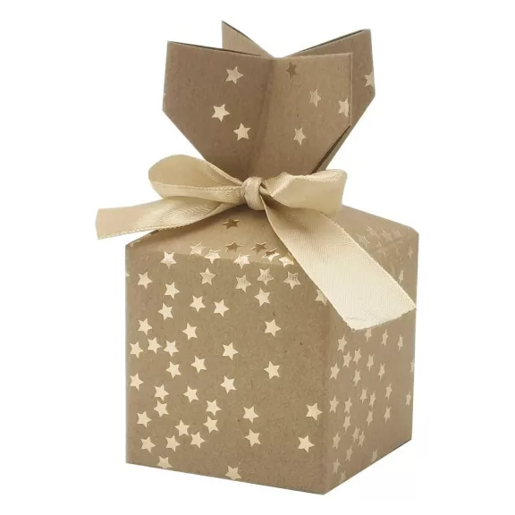 Karácsonyi díszdoboz CREATIVE csillagos-pöttyös-csíkos 7x7 cm 2 darabos Karácsonyi díszdoboz CREATIVE csillagos-pöttyös-csíkos 7x7 cm 2 darabos