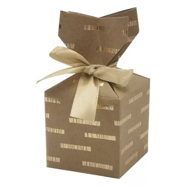   Karácsonyi díszdoboz CREATIVE csillagos-pöttyös-csíkos 7x7 cm 2 darabos