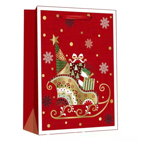 Dísztasak CREATIVE Delucm x e Plus cm x L 30cm x 42cm x 12 cm ünnepi mintás matt fóliás szalagfüles