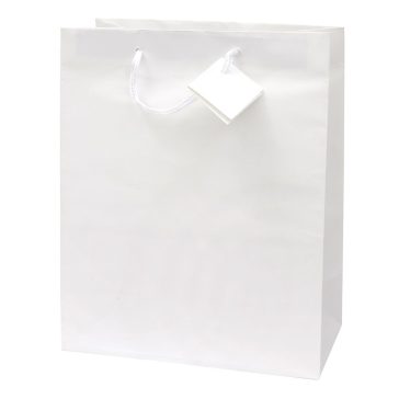   Dísztasak CREATIVE Special Simple L 26cm x 32cm x 12 cm egyszínű fehér zsinórfüles