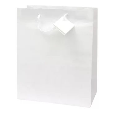   Dísztasak CREATIVE Special Simple L 26cm x 32cm x 12 cm egyszínű fehér zsinórfüles