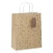 Dísztasak CREATIVE ECO Delucm x Plus L 32cm x 26cm x 12 cm kraft fóliás levél mintás sodort füles