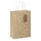 Dísztasak CREATIVE ECO Delucm x Plus cm x L 32cm x 44cm x 11 cm kraft fóliás levél mintás sodort füles