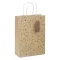 Karácsonyi dísztasak CREATIVE ECO Deluxe Plus XL 32x44x11 cm kraft fóliás levél mintás sodort füles