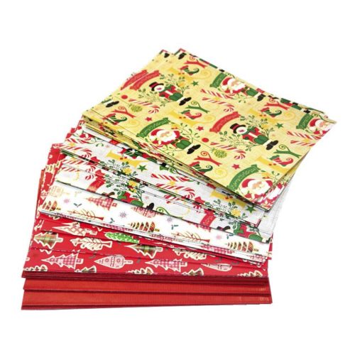 Díszcsomagoló CREATIVE szett karácsonyi mintás öntapadós csillag, kötöző, papír