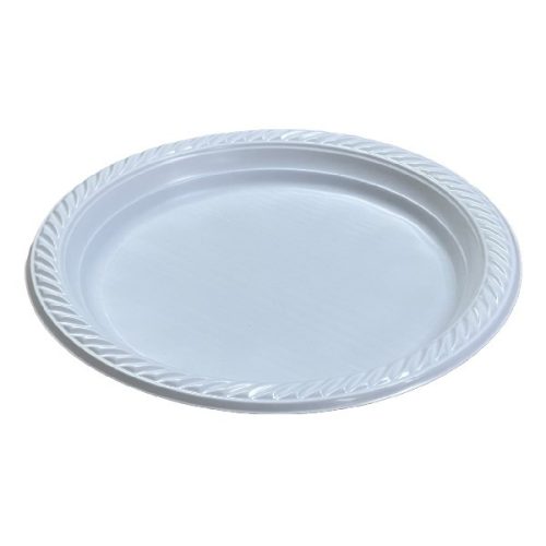 Lapostányér újrahasználható műanyag fehér 22cm  100 darabos