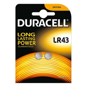 Gombelem DURACELL LR43 2-es