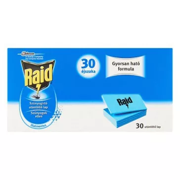   Rovarírtó szúnyogirtó RAID utántöltő lap elektromos készülékhez 30 darabos