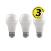 LED izzó EMOS E27 9,5W meleg fény 2700K 3 darabos