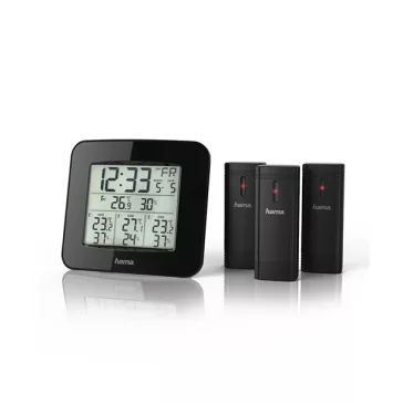   Időjárás állomás HAMA EWS-Trio 3 külső érzékelővel fekete