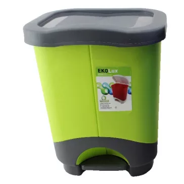   Hulladéktároló pedálos szelektív Ekolux  Duo 2 részes 2x10,5L
