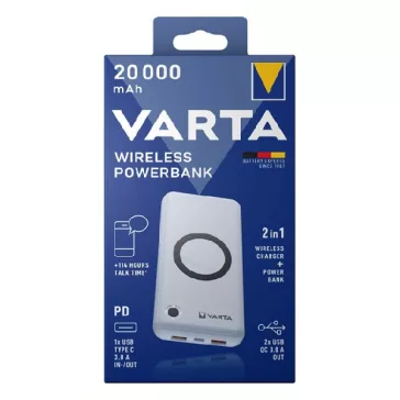  Powerbank VARTA Portable Wireless + vezeték nélküli töltő 20.000 mAh