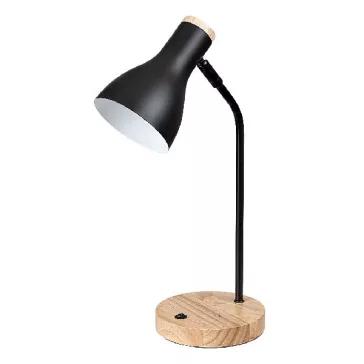   Asztali lámpa RÁBALUX Ferb halogén E14 1xmax25W fém/fa fekete