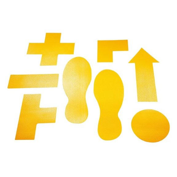 Padlójelölő kereszt alakzat DURABLE öntapadós 150x150 mm sárga 10 darabos