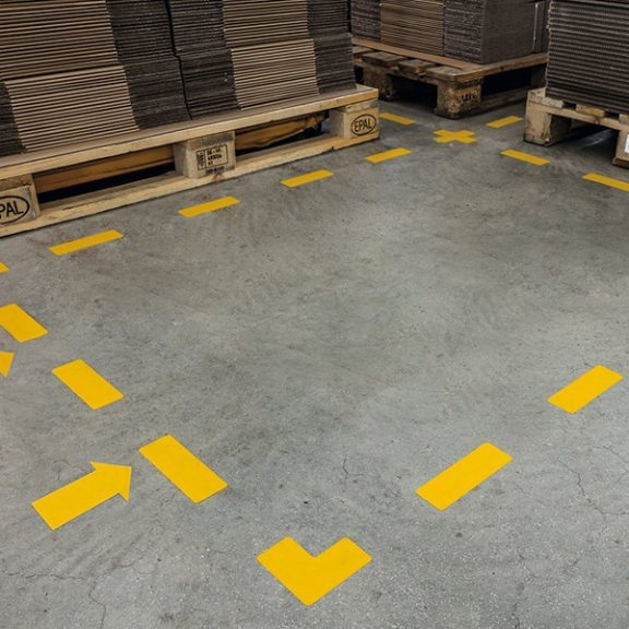 Padlójelölő L alakzat DURABLE öntapadós 100x100 mm sárga 10 darabos