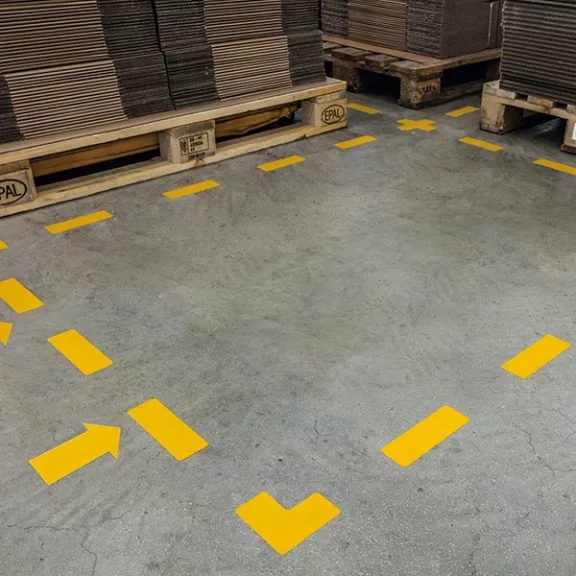 Padlójelölő L alakzat DURABLE öntapadós 100x100 mm sárga 10 darabos