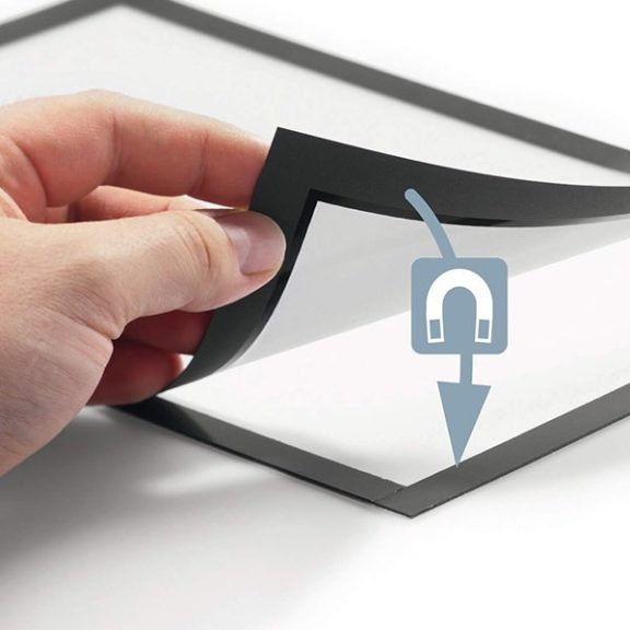 Infokeret DURABLE Duraframe A/4 sima felületre mágneses fekete 2 darabos