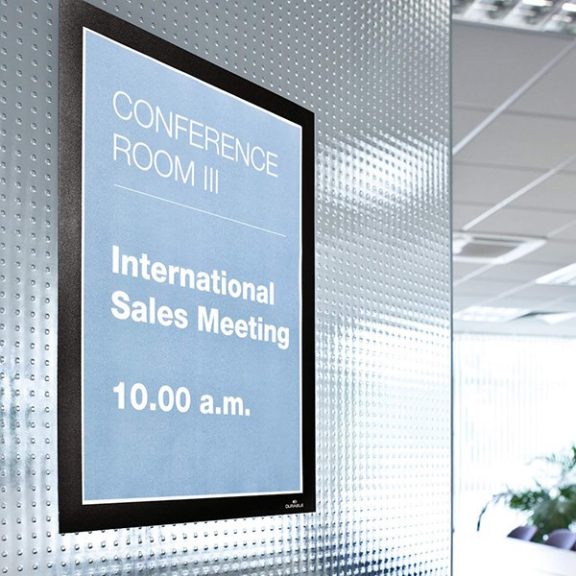 Infokeret DURABLE Duraframe A/4 sima felületre mágneses fekete 2 darabos