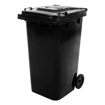 Hulladéktároló fedeles 240L műanyag fekete