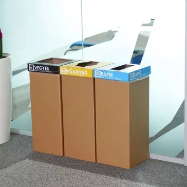   Hulladéktároló karton szelektív 50 L fémhez magyar felirattal