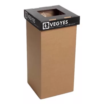   Hulladéktároló karton szelektív 20 L vegyes hulladékhoz magyar felirattal