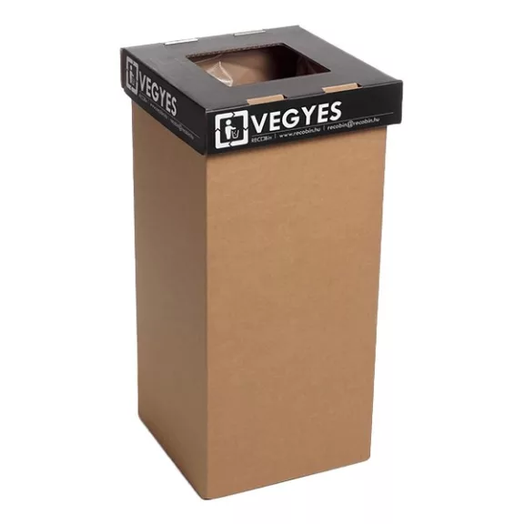 Hulladéktároló karton szelektív 20 L vegyes hulladékhoz magyar felirattal Hulladéktároló karton szelektív 20 L vegyes hulladékhoz magyar felirattal
