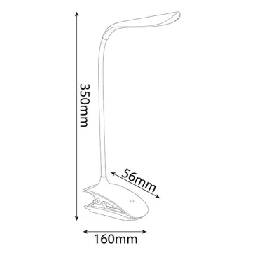 Asztali lámpa AVIDE Clip LED 1,5W fekete