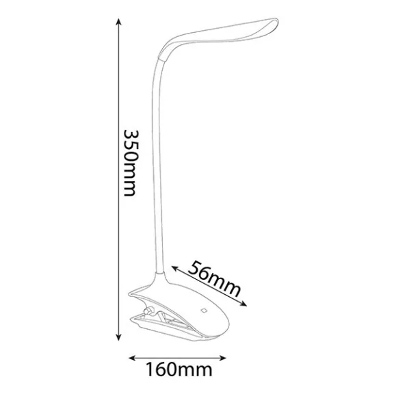 Asztali lámpa AVIDE Clip LED 1,5W fekete Asztali lámpa AVIDE Clip LED 1,5W fekete