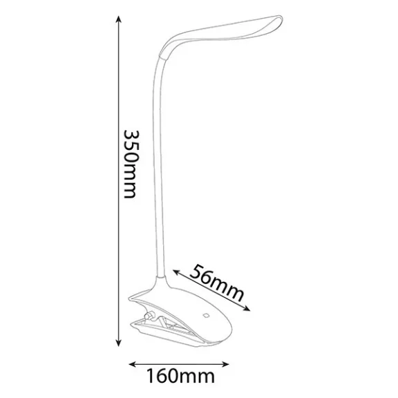 Asztali lámpa AVIDE Clip LED 1,5W fehér Asztali lámpa AVIDE Clip LED 1,5W fehér