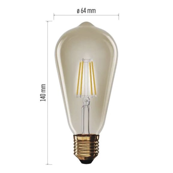 LED izzó EMOS Vintage E27 4,5 W természetes fény 2200K