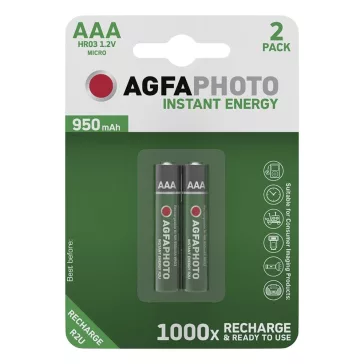 Akkumulátor mikro AGFAPHOTO AAA előtöltött 2x950 mAh
