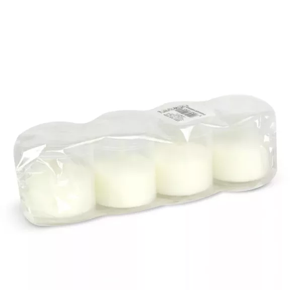 Mécses betét 35 g 55 mm 10 órás fehér 4 darabos Mécses betét 35 g 55 mm 10 órás fehér 4 darabos