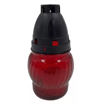 Mécses 25 g 140 mm 6-8 órás üveg műanyag tetővel piros