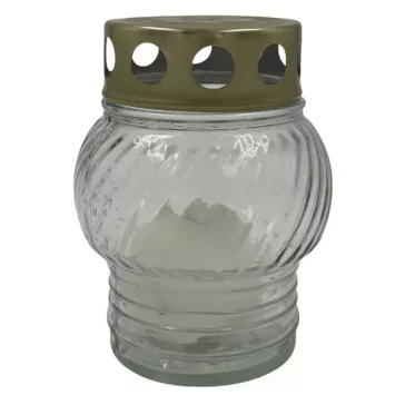 Mécses 25 g 100 mm 6-8 órás üveg fém tetővel fehér