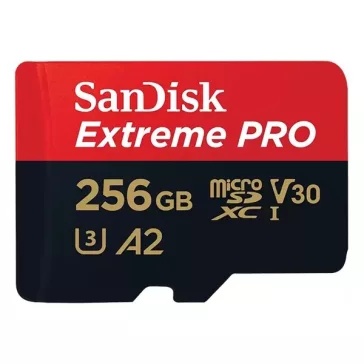   Memóriakártya SANDISK microSDXC Extreme PRO U3 V30 256 GB  + adapter