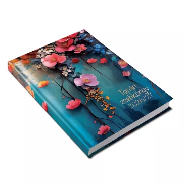   Tanári zsebkönyv REALSYSTEM papírborító A/5 heti floral 2026-2027