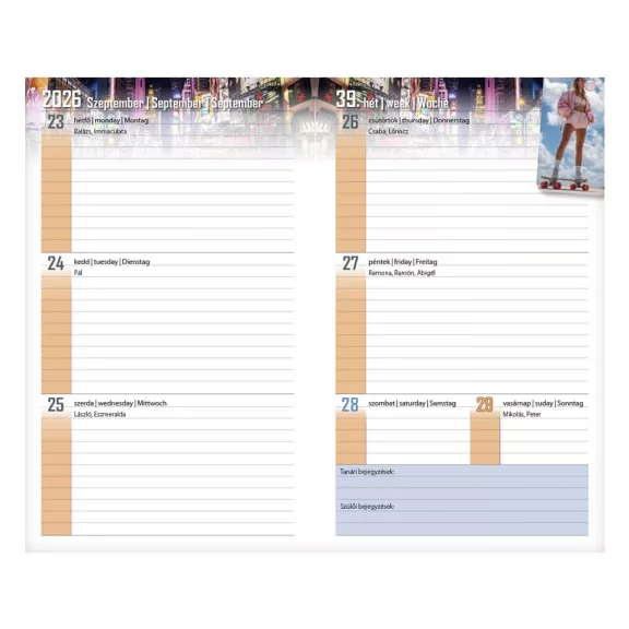 Diák zsebkönyv REALSYSTEM papírborító 125x205mm cross 2026-2027