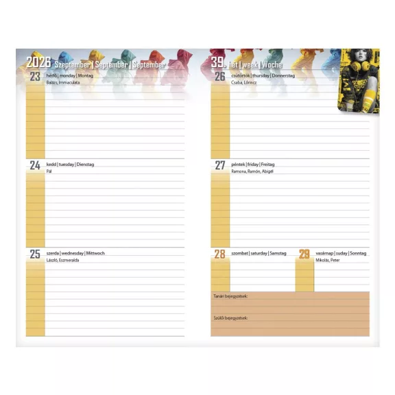 Diák zsebkönyv REALSYSTEM papírborító 125x205mm tündér 2026-2027