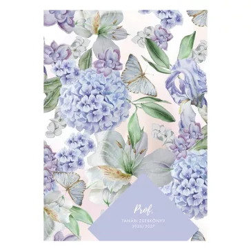   Tanári zsebkönyv TOPTIMER Prof fóliázott papírborító A/5 heti 145x205 mm Hortenzia 2026-2027