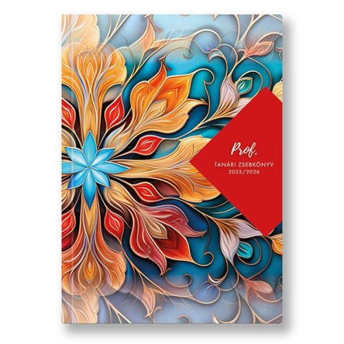 Tanári zsebkönyv TOPTIMER Prof fóliázott papírborító A/5 heti 145x205 mm Mandala 2025-2026